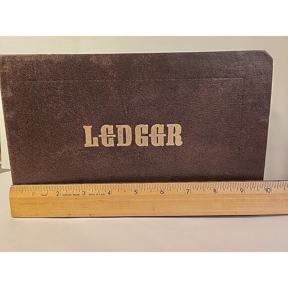 Vintage Unused Brown & Gold Ring Binder Ledger Book - Picture 2 of 9